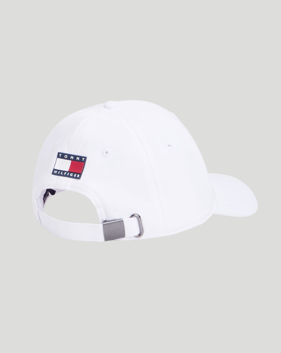 Tommy Hilfiger white F1 cap with Cadillac patch and adjustable back strap