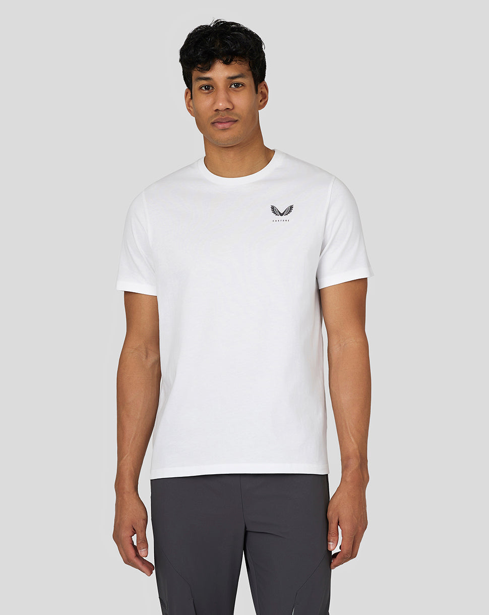 Wiekose Men's Gym T-Shirt - Short Sleeve Crew Neck, White, Stretchy Cotton/Spandex Blend - View #10