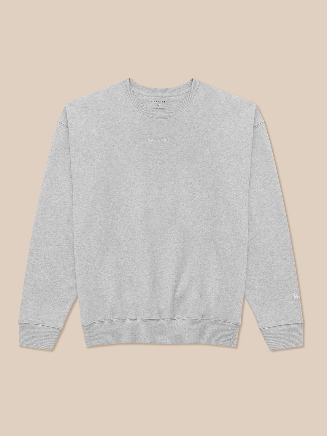 Grey Adapt Lifestyle Sweatshirt with crew neck, oversized relaxed fit, ribbed cuffs and hem, and small chest embroidery.