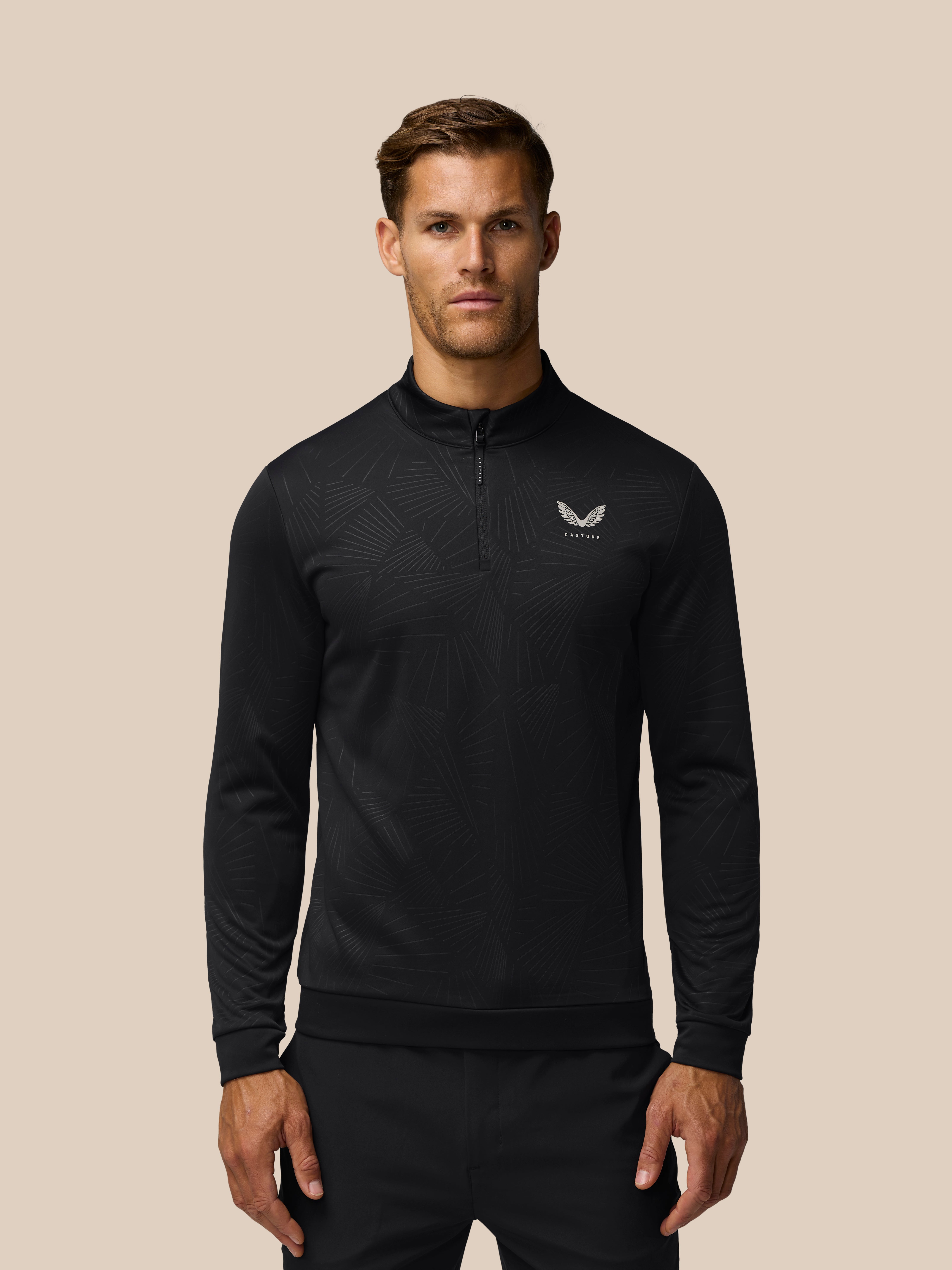 Golf Club Classic 1/4 Zip Debossed Top - Black/Alloy – Castore