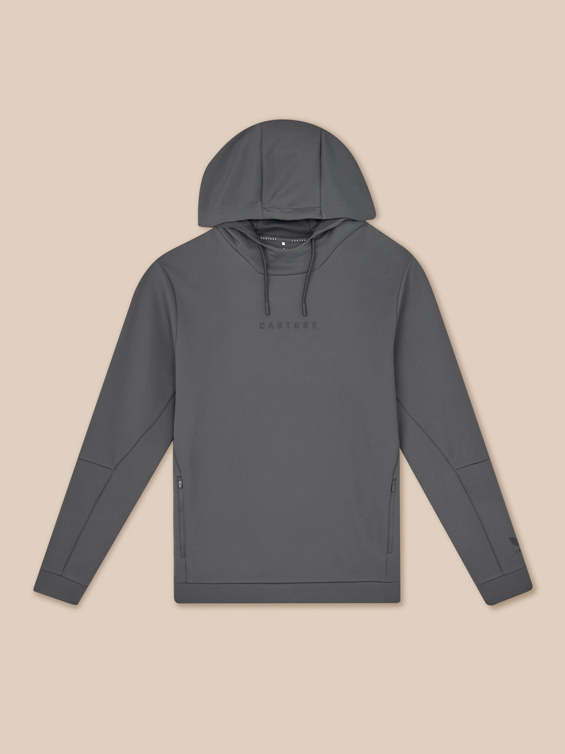 Gray hoodie on a beige background