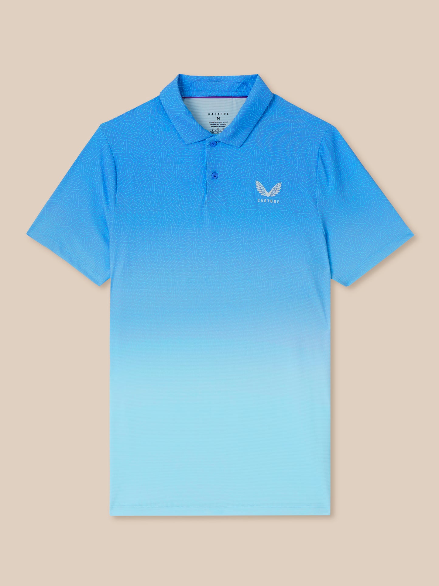 Men’s Golf Map Printed Short Sleeve Polo Top - Blue