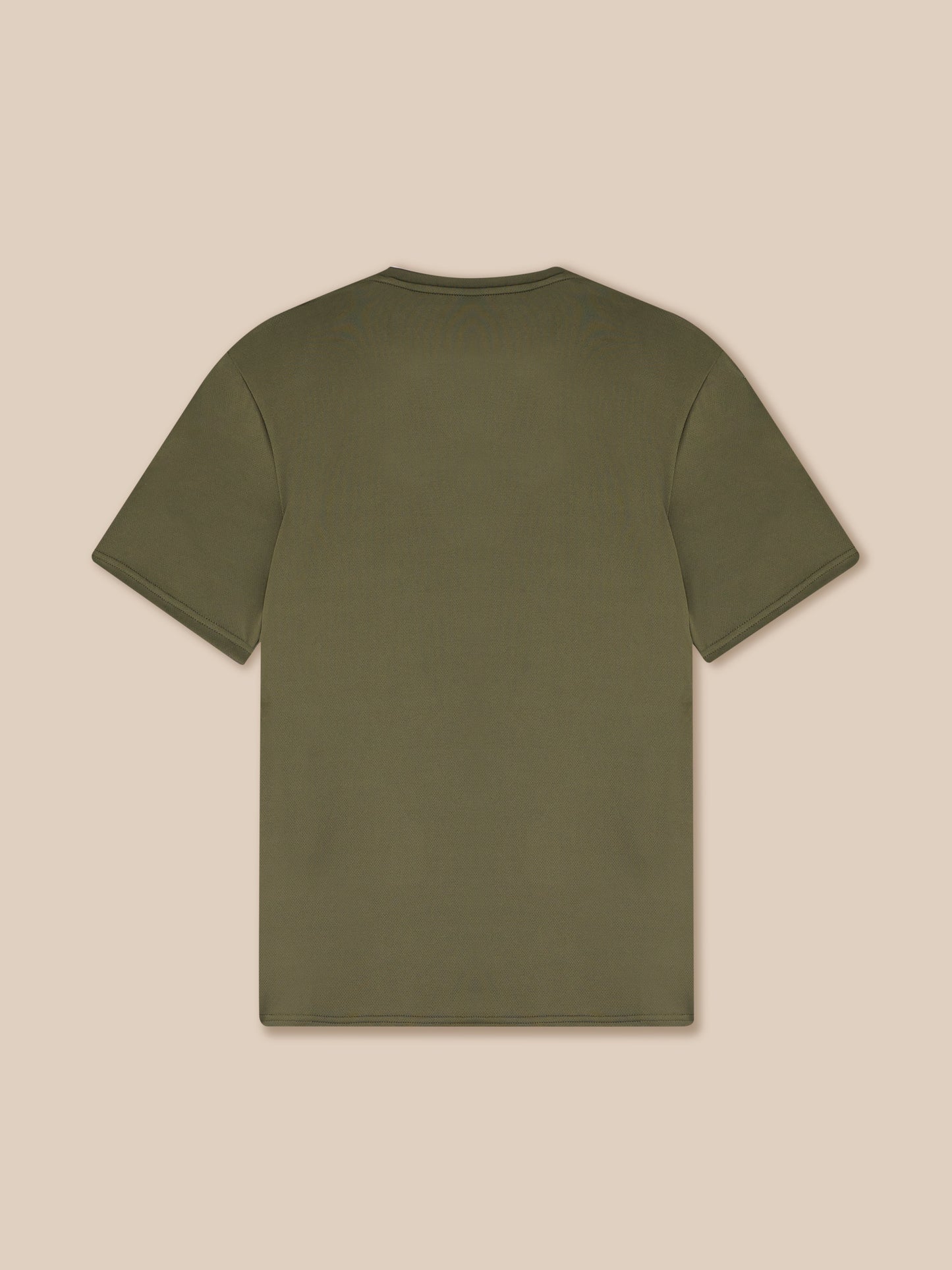 Green t-shirt on a beige background
