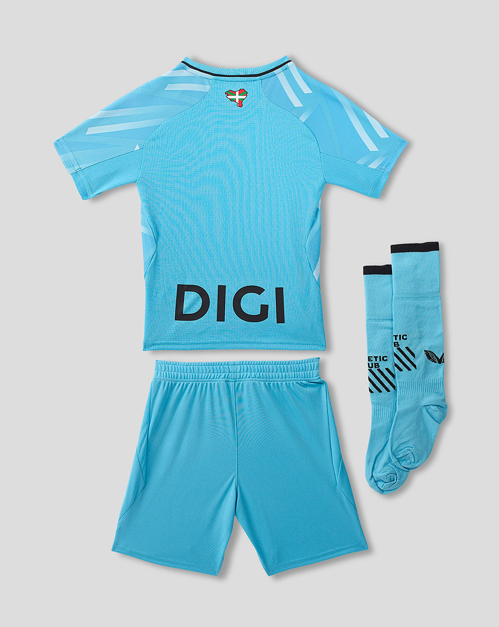 Front view of Athletic Club Junior 2026-2027 third kit with DIGI sponsor and matching blue shirt shorts and socks.