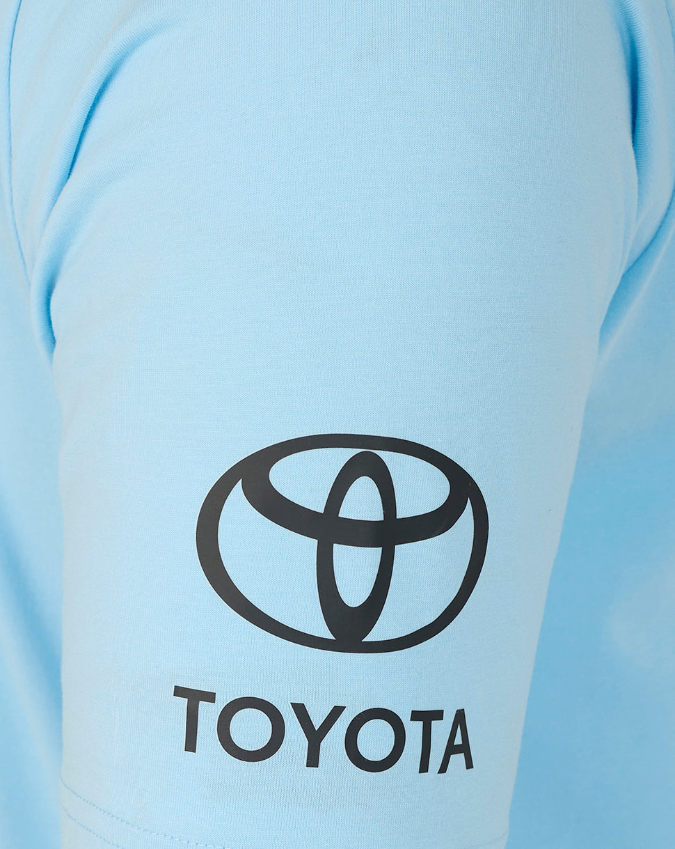 Light blue sleeve with Toyota logo