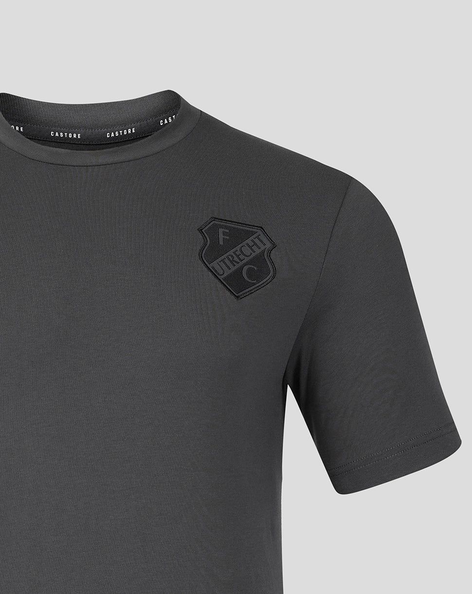 FC Utrecht travel shirt in dark gray with subtle embossed club crest on the left chest