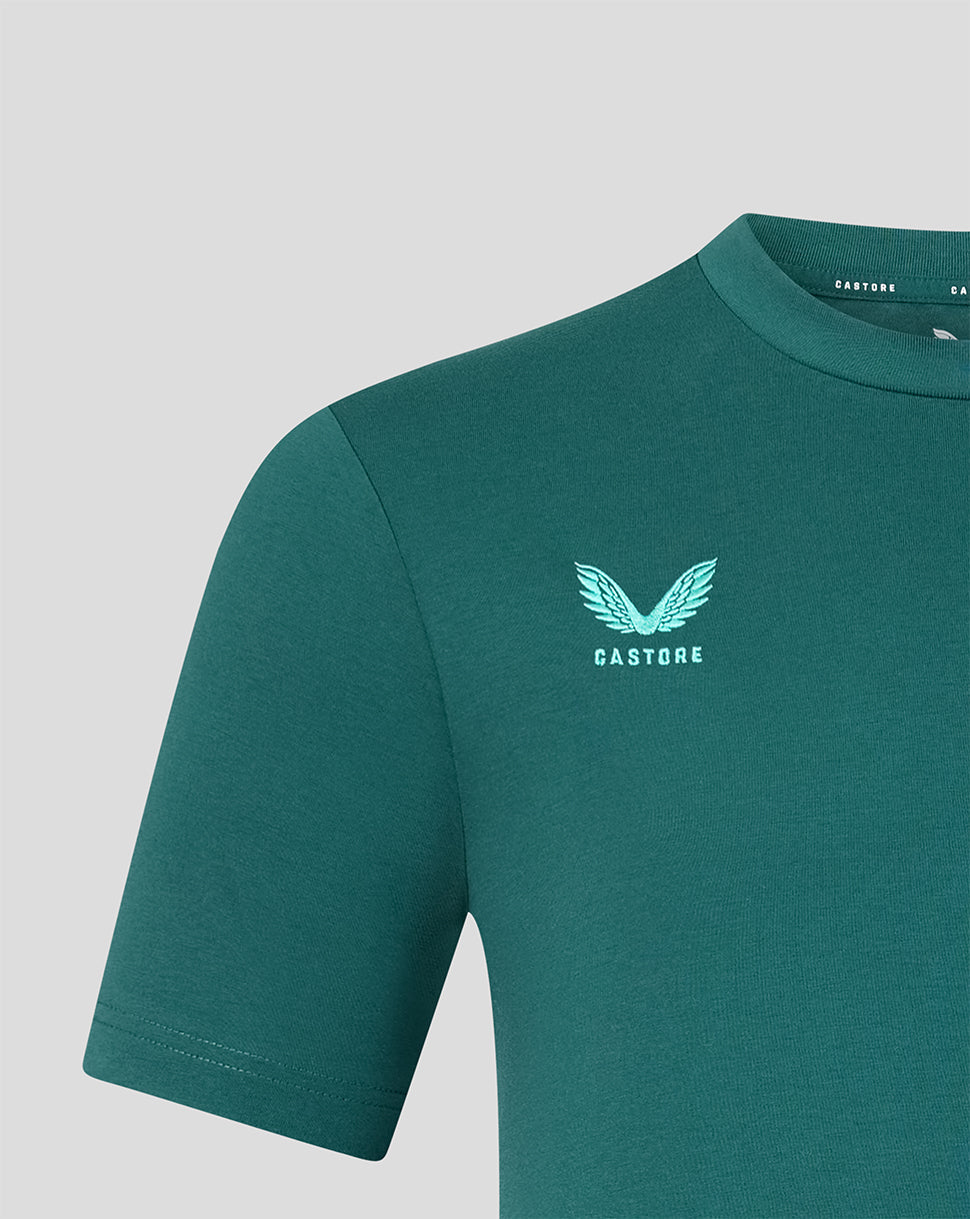 Feyenoord Travel shirt in green with a light blue chest logo.