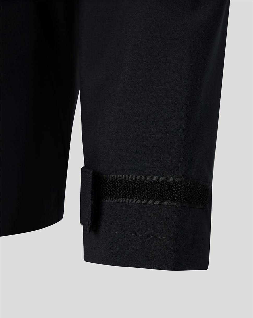 Close up of black Feyenoord training rain jacket cuff with Velcro strap