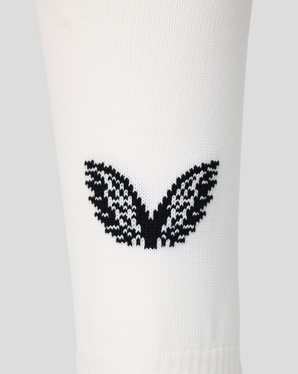 White FC Twente third sock with black wing emblem on the calf area