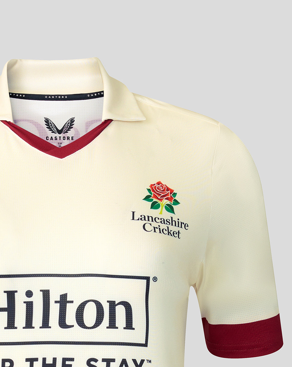 Lancashire Cricket Women's 26/27 County Champs Short Sleeve Jersey - Cream
