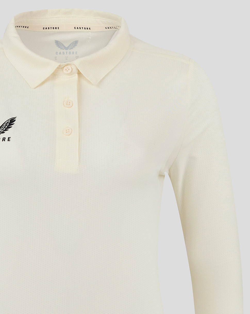 Womens Cricket Long Sleeve Tech Playing Shirt - Cannoli Cream