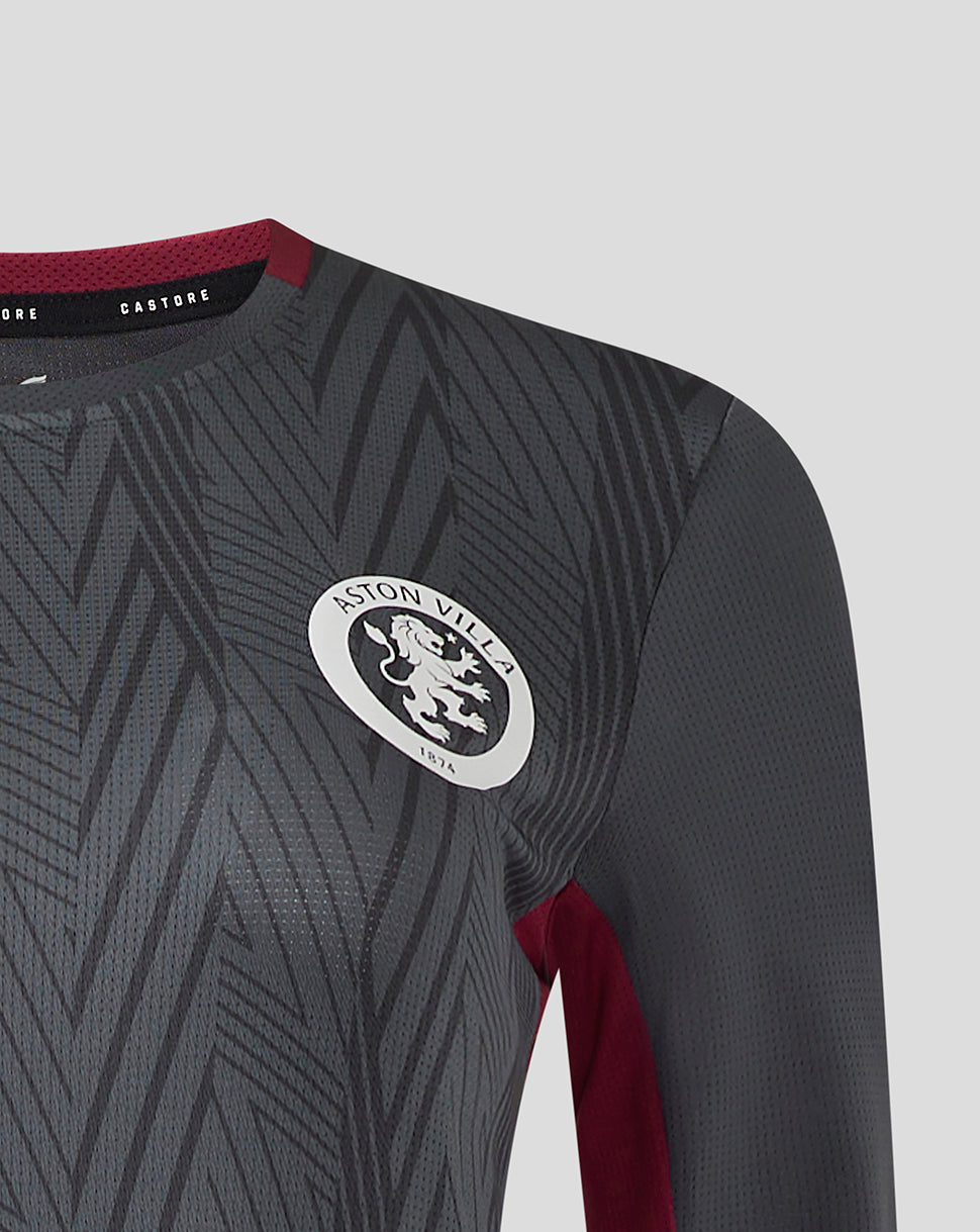 Womens Aston Villa FC Coaches Training General Long Sleeve Tee - Ebony / Rhododendron