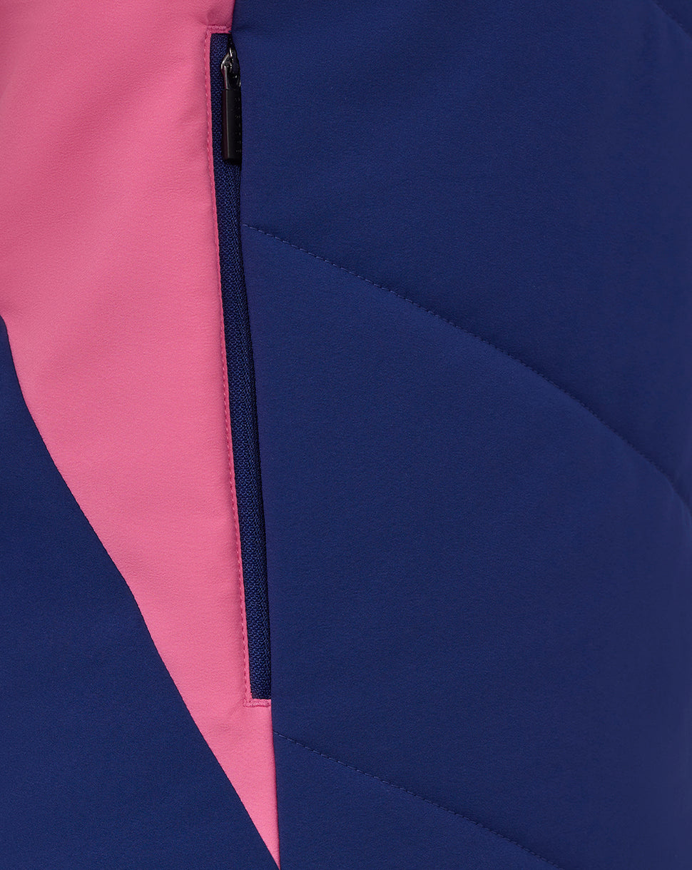 Feyenoord men's 25/26 performance gilet in navy blue and pink with a front zipper