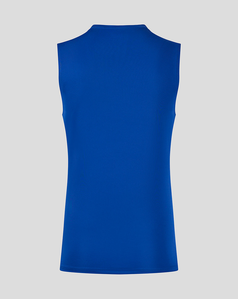 Geometric Printed Mens Singlet - Surf The Web / Victoria Blue