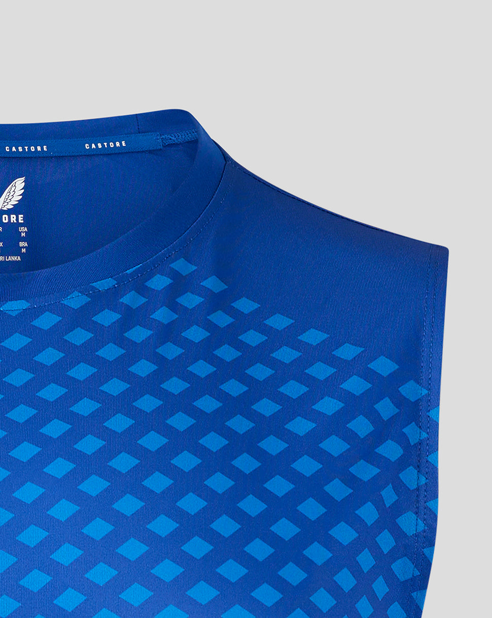 Geometric Printed Men's Vest - Blue