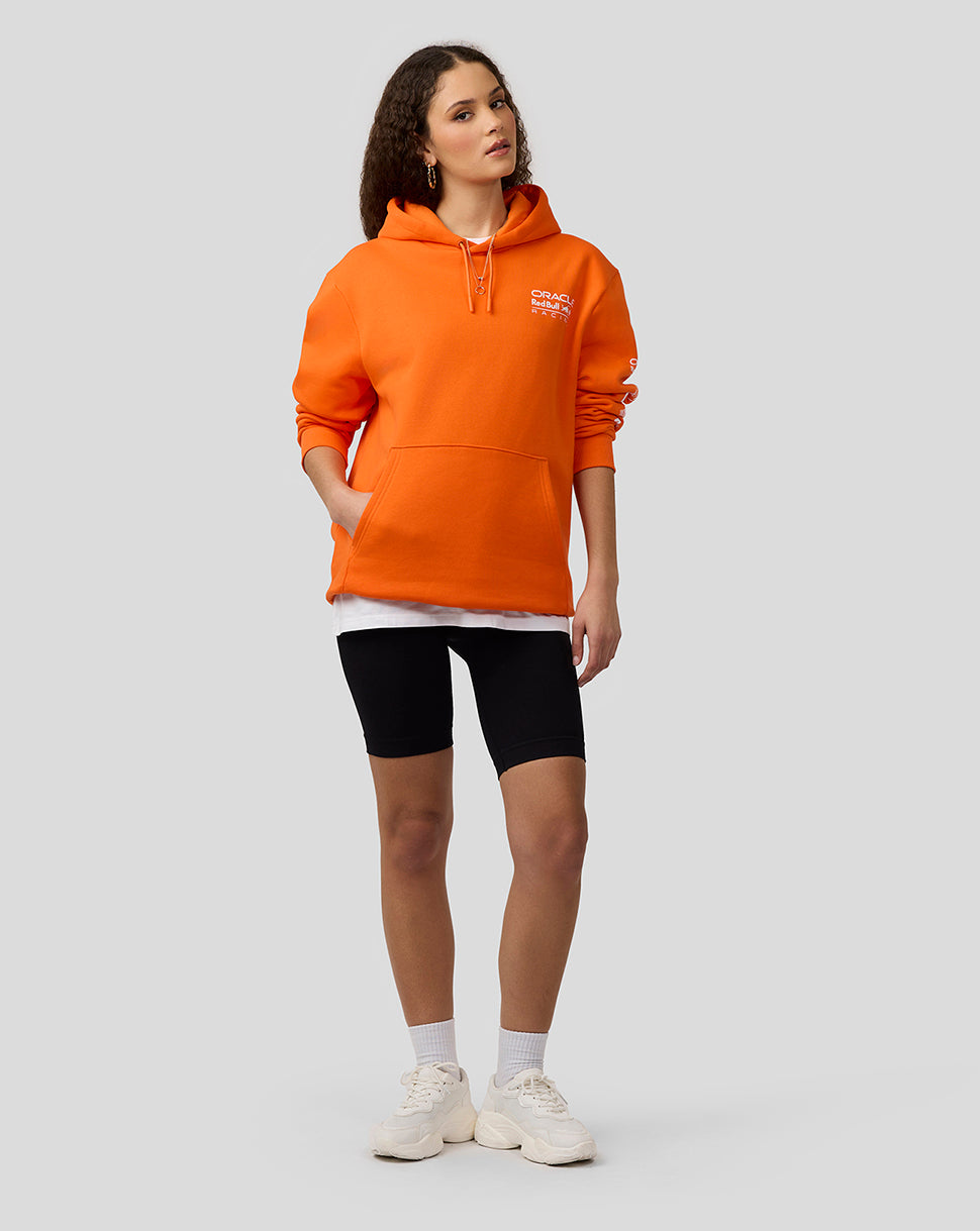 Oracle Red Bull Racing Unisex Max Verstappen Puzzle Pullover Hoodie - Exotic Orange