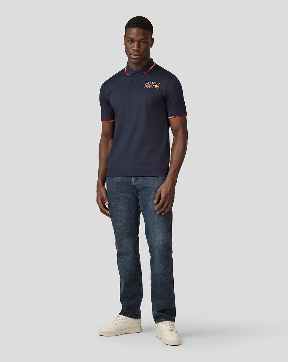 Oracle Red Bull Racing Unisex Core Polo Shirt With Full Colour Logo - Night Sky
