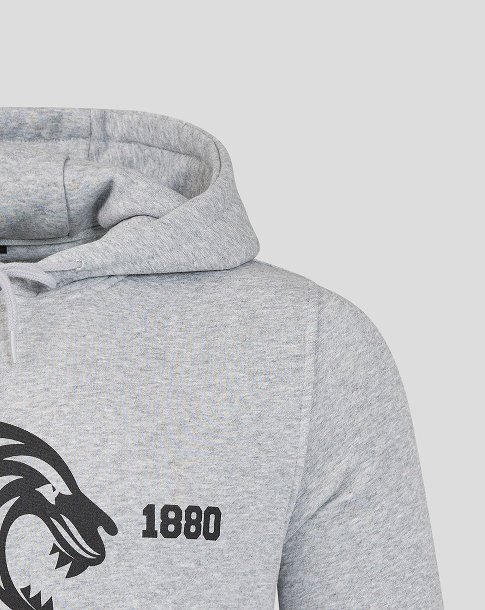 Leicester Tigers Unisex 25/26 Varsity 1880 Hoodie - Grey