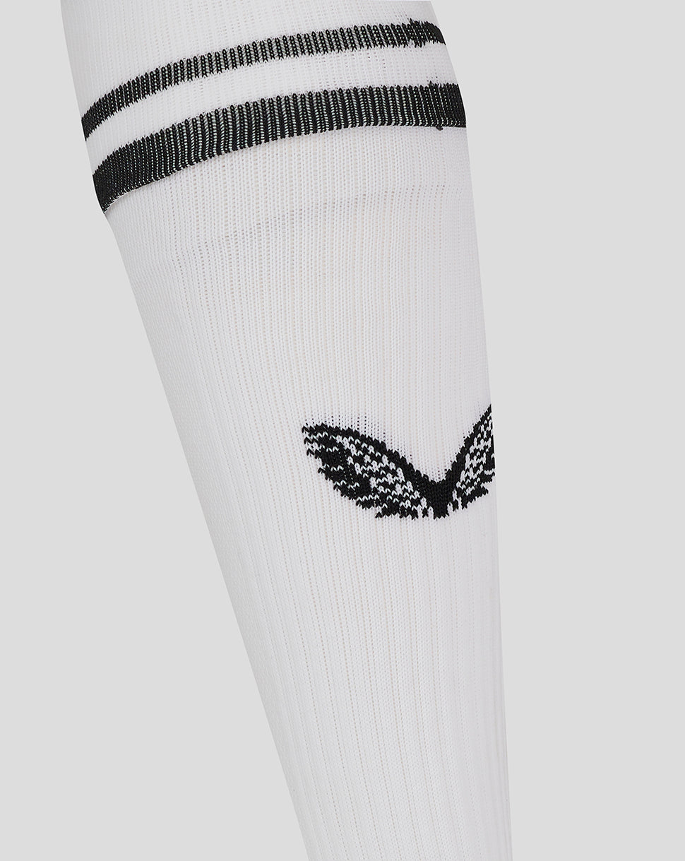 Football Sock With Stripe - White/ Black