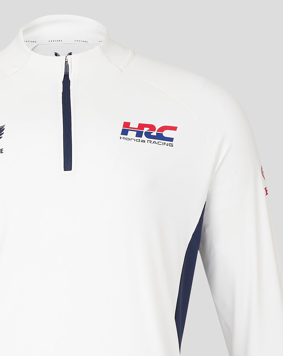 Unisex Honda Hrc Quarter Zip Top - Bright White