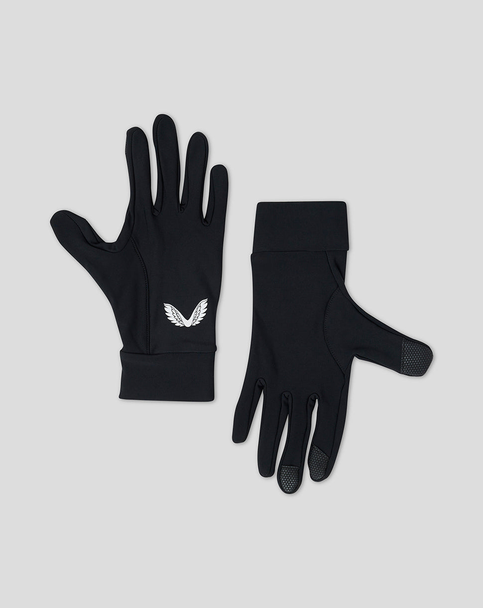 Black Onyx Performance Gloves with white wing logo and touchscreen fingertips