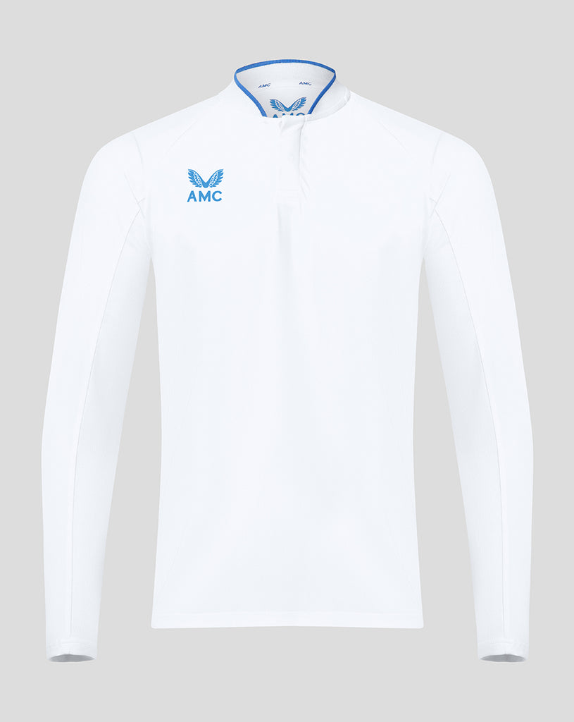 White long sleeve AMC tennis polo shirt