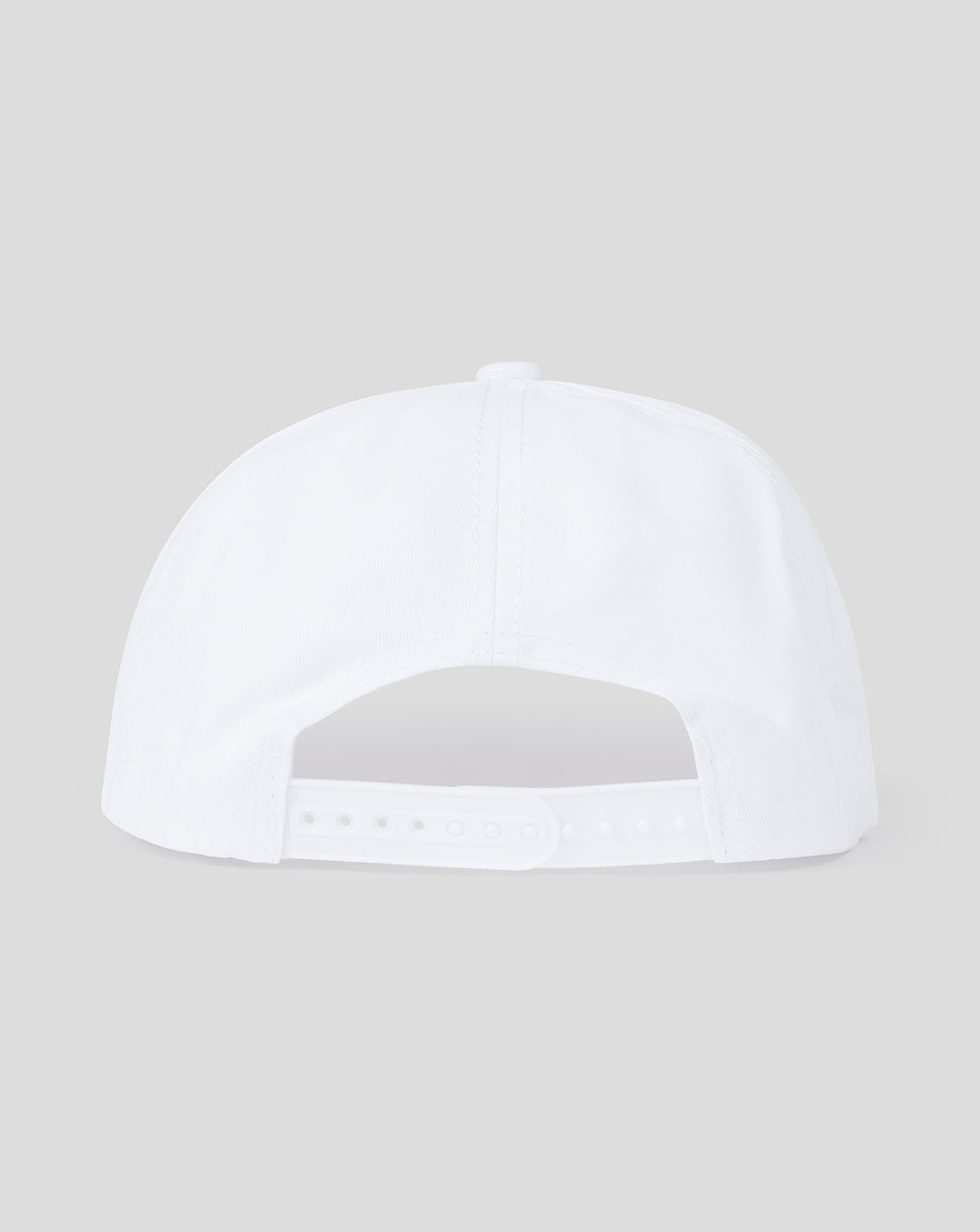 White Ecb Snapback Cap