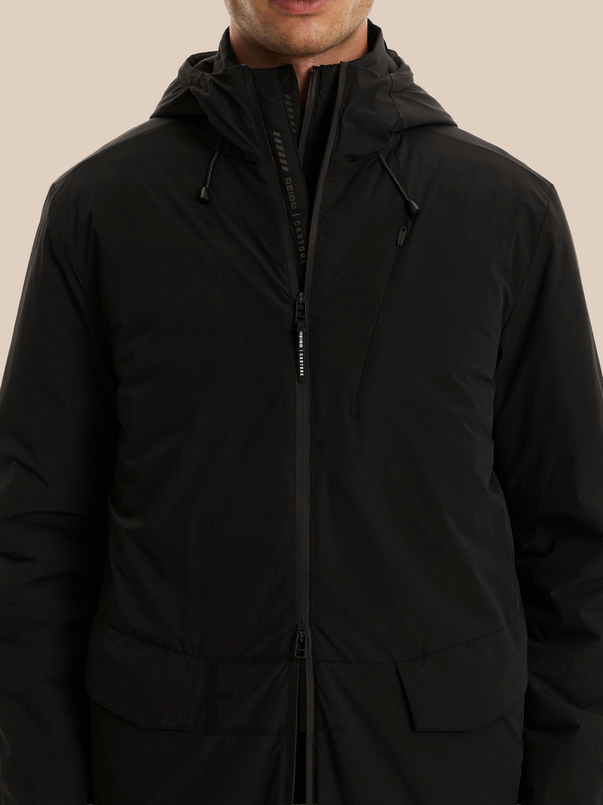 Men's Reiss x Castore Bench Jacket - Black - Black