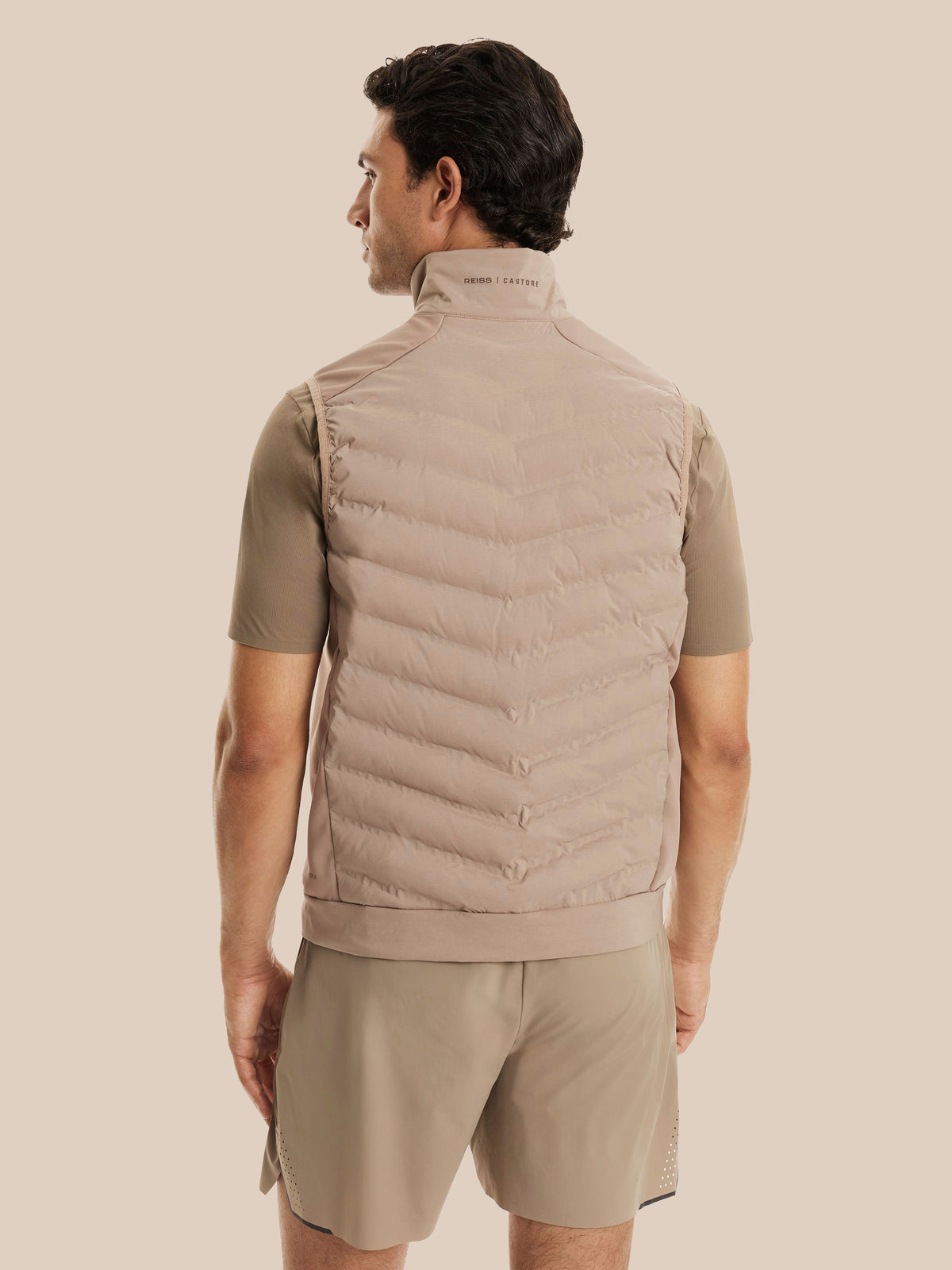 Men's Reiss x Castore Hybrid Gilet - Beige - Beige