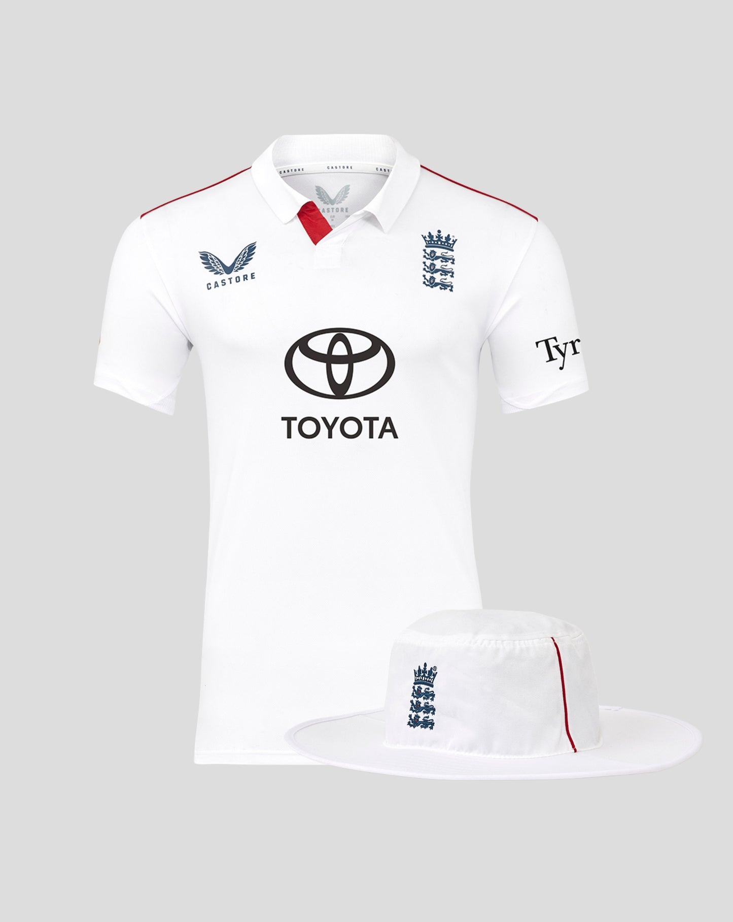 England Cricket Men's 26/27 Test Shirt And Hat Bundle - Worth £110