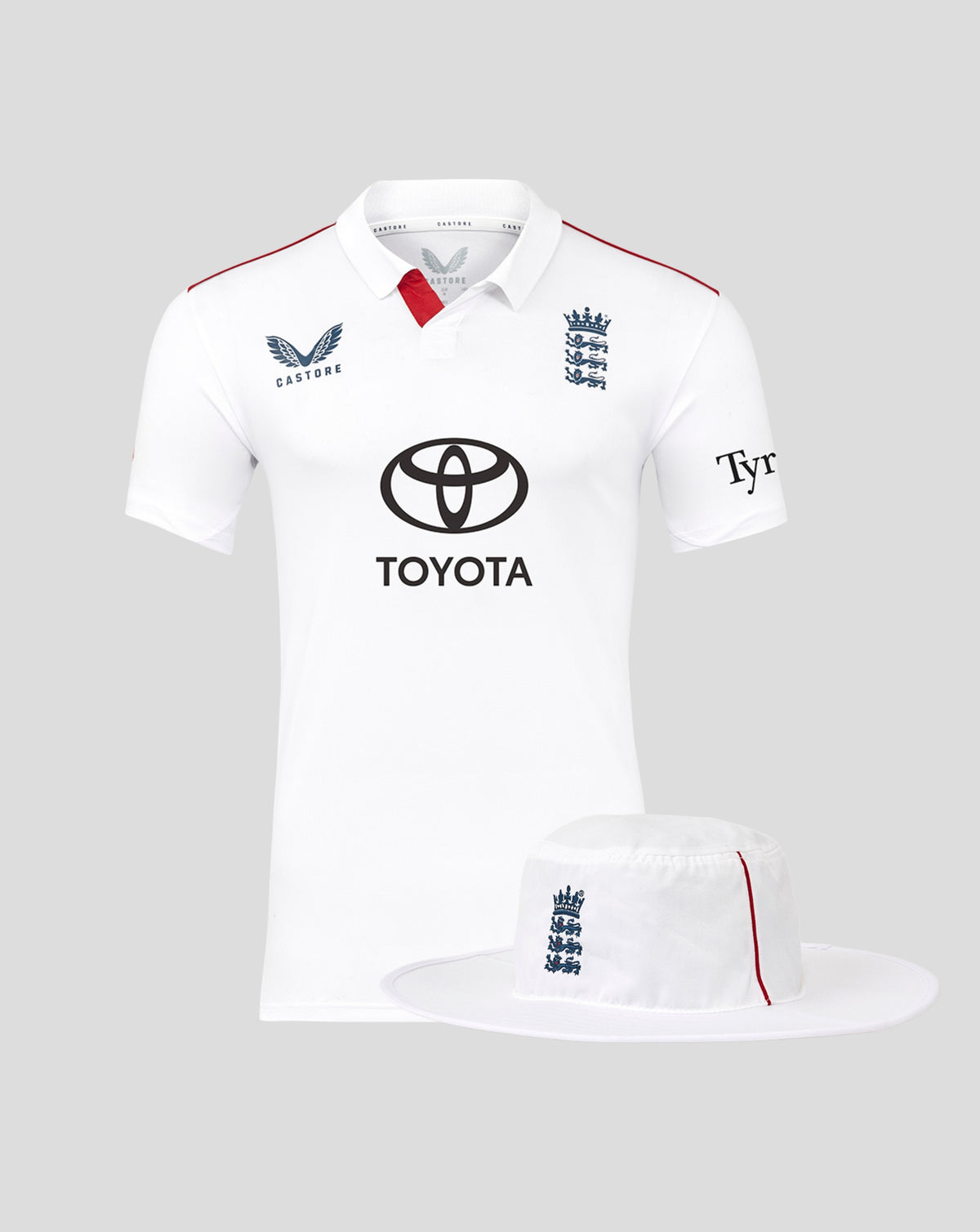 England Cricket Men's 26/27 Test Shirt And Hat Bundle - Worth £110