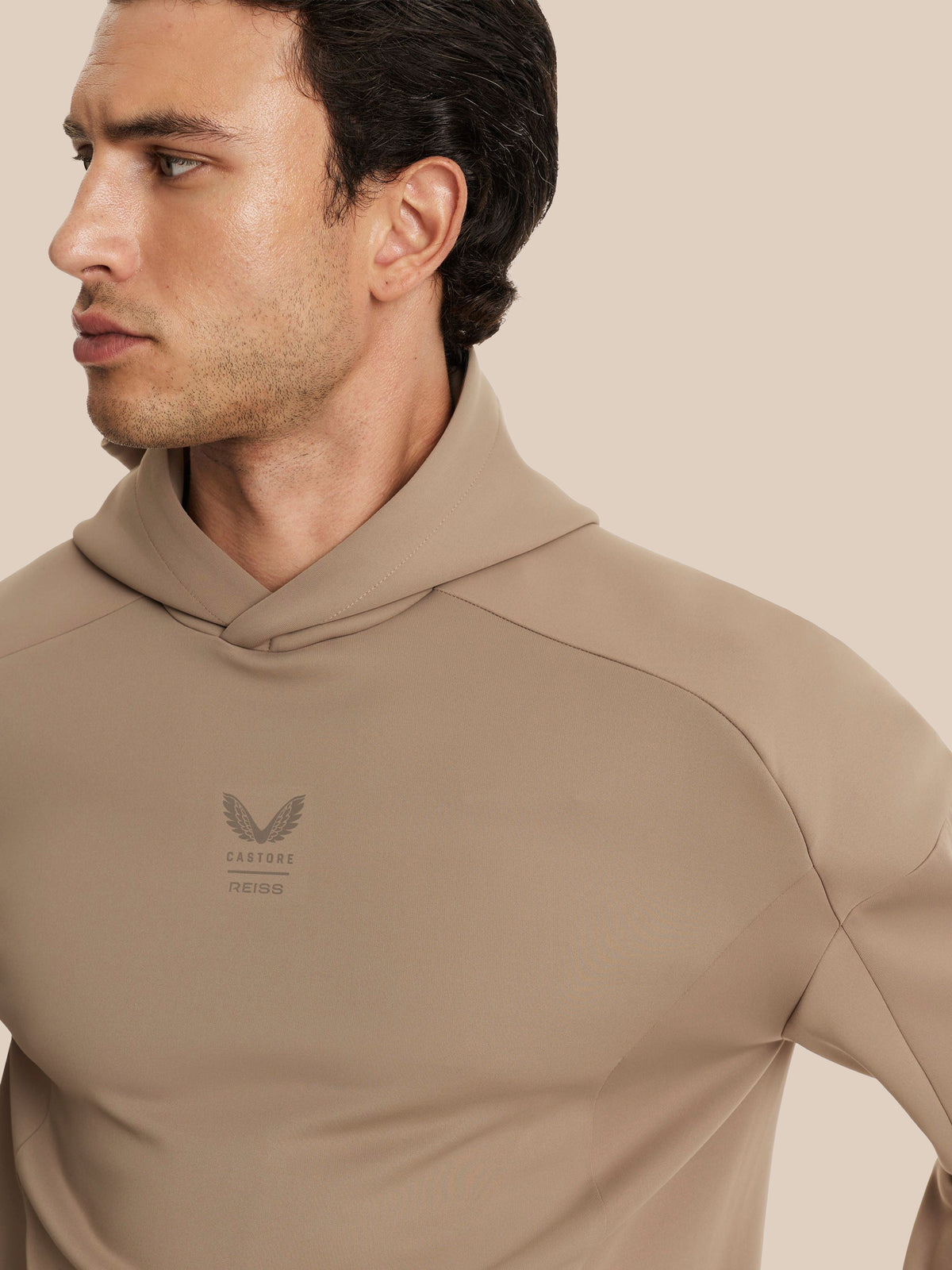 Men's Reiss x Castore Flex Hoodie - Beige - Beige