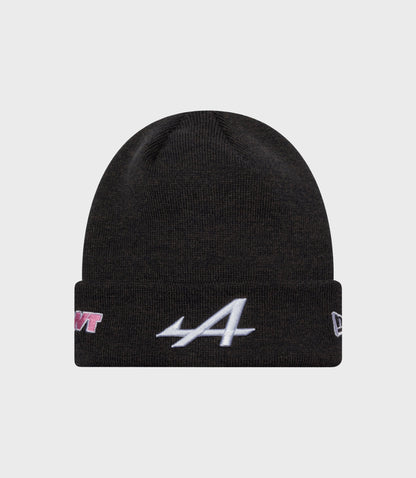 New Era Polyana cuff knit cap in medium blue with ribbed crown and folded cuff