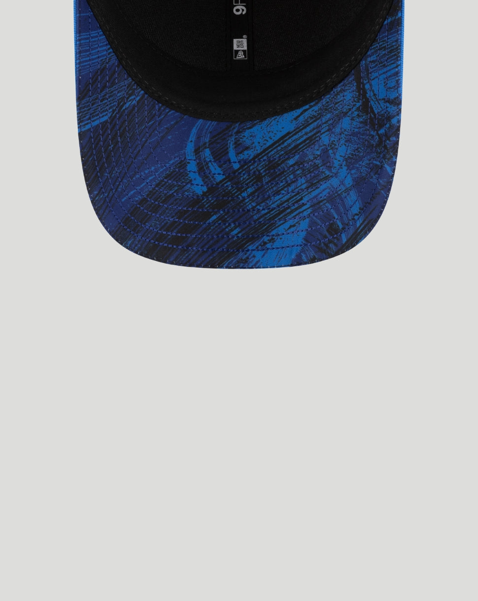 Navy New Era 9Forty Williams Racing cap with Atlassian Williams F1 logo and blue patterned brim