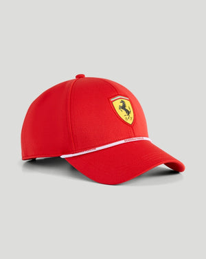 Red Scuderia Ferrari Classic Cap with yellow prancing horse crest on the front