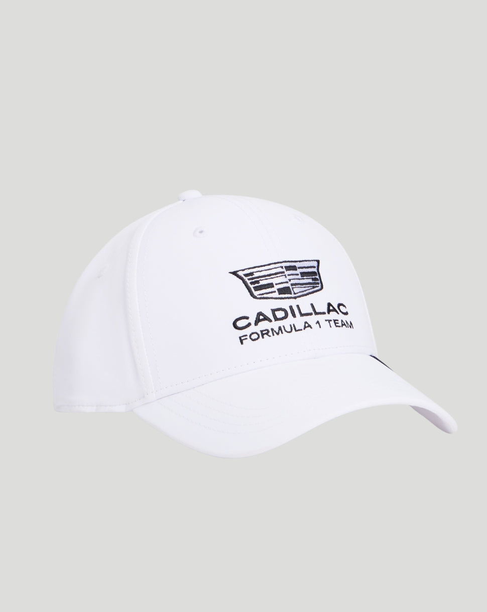 White Cadillac Formula 1 Team cap with embroidered front logo