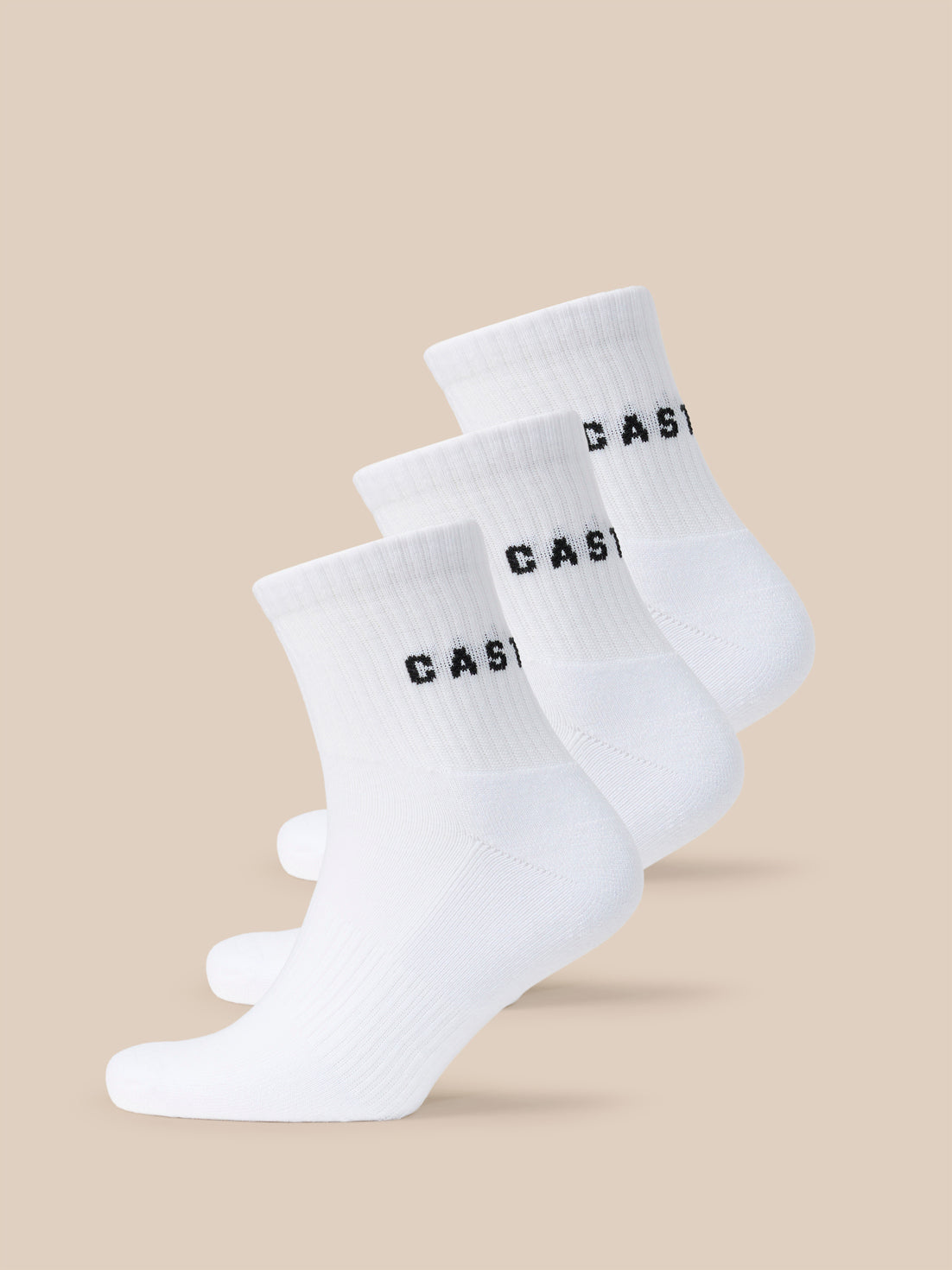 Castore X Braund 3 Pack Quarter Socks - White