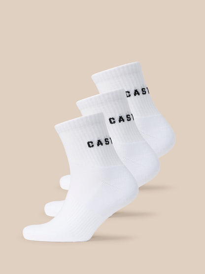 Castore X Braund 3 Pack Quarter Socks - White
