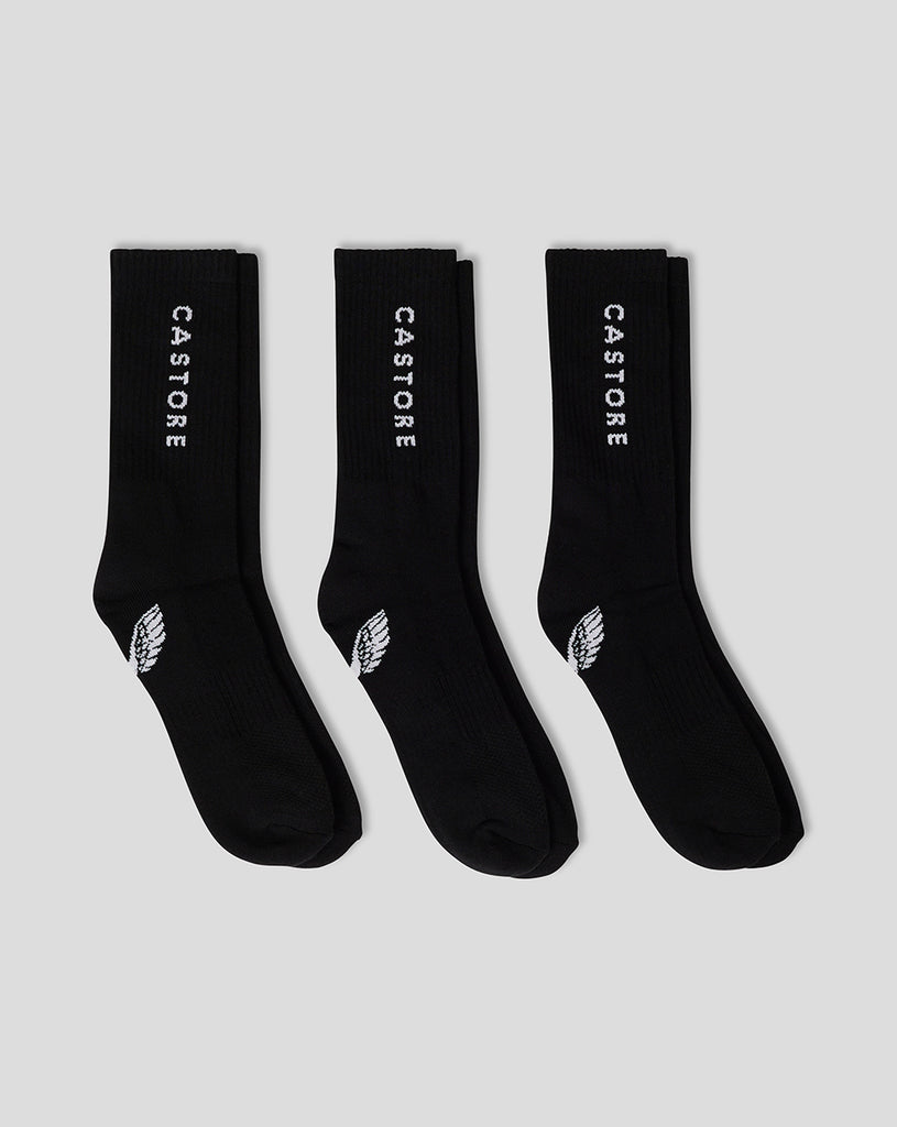 Cushioned Crew Socks 3 Pack - Black