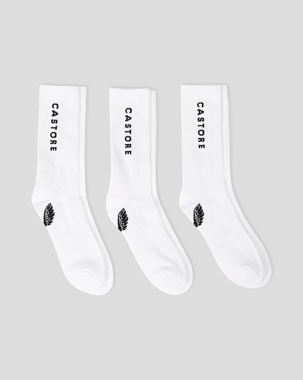 Cushioned Crew Socks 3 Pack - White