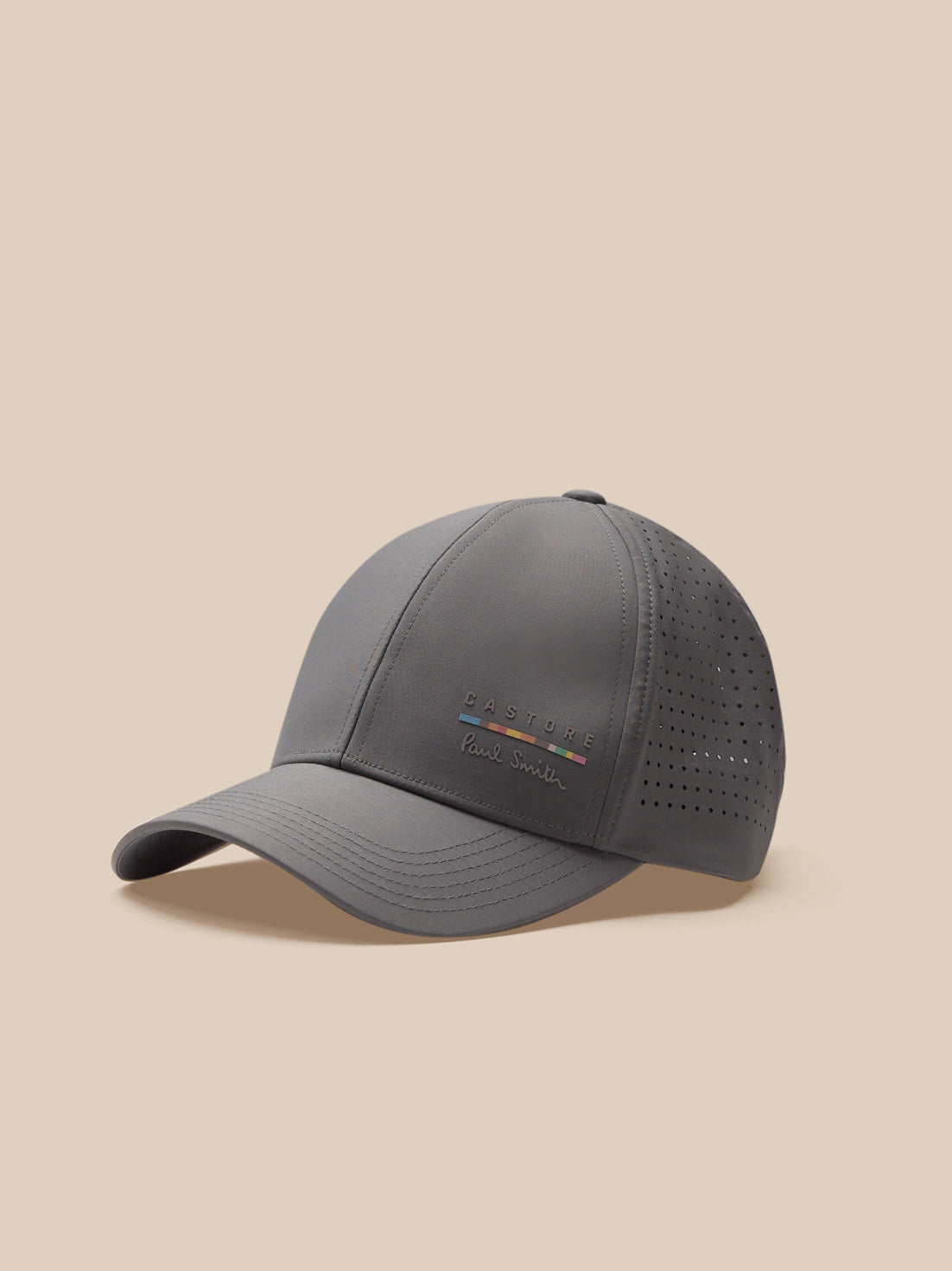 Gray baseball cap on a beige background