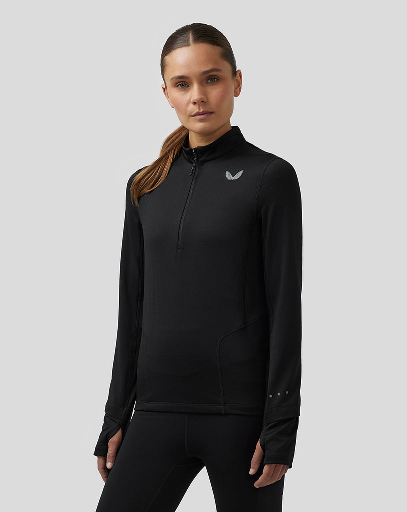 Women’s Active Long Sleeve Half Zip Midlayer Top - Black