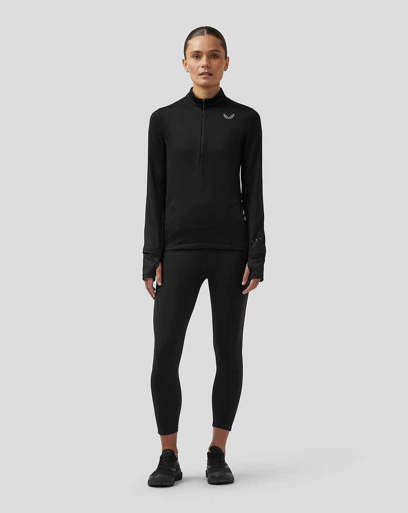 Women’s Active Long Sleeve Half Zip Midlayer Top - Black
