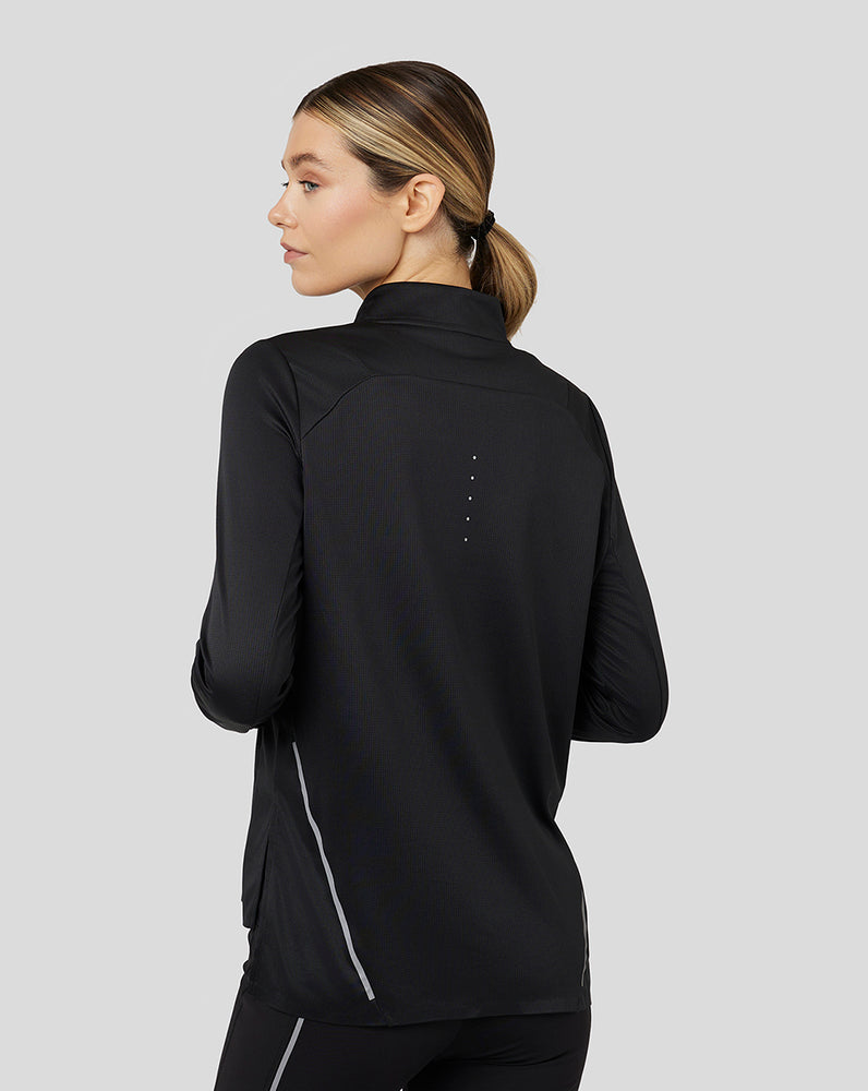 Women’s Light Long Sleeve Breeze Quarter Zip Midlayer Top – Black
