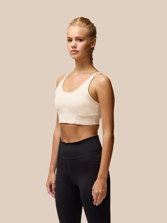 Women’s Flow Training Low Impact Crop Sports Bra - Beige