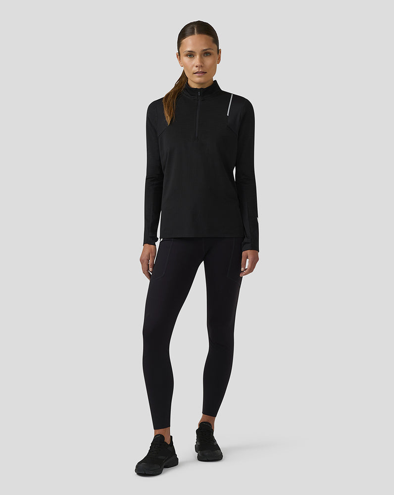 Women’s Apex Long Sleeve Aeromesh Training 1/4 Zip Top - Black