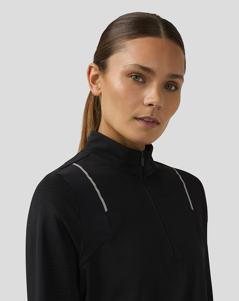 Women’s Apex Long Sleeve Aeromesh Training 1/4 Zip Top - Black