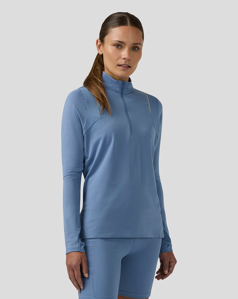 Women’s Apex Long Sleeve Aeromesh Training 1/4 Zip Top - Light Blue