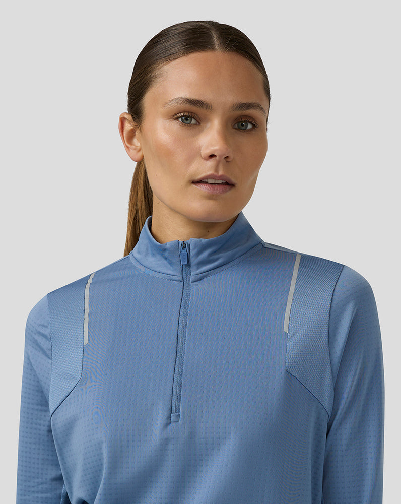 Women’s Apex Long Sleeve Aeromesh Training 1/4 Zip Top - Light Blue