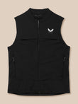 Black Zone Training Gilet with full zip front, quilted panels and zip pockets, Castore logo on the chest.